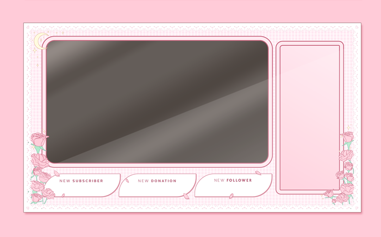 Rose Pink Modular Twitch Overlay - WanderingSoul's Ko-fi Shop - Ko