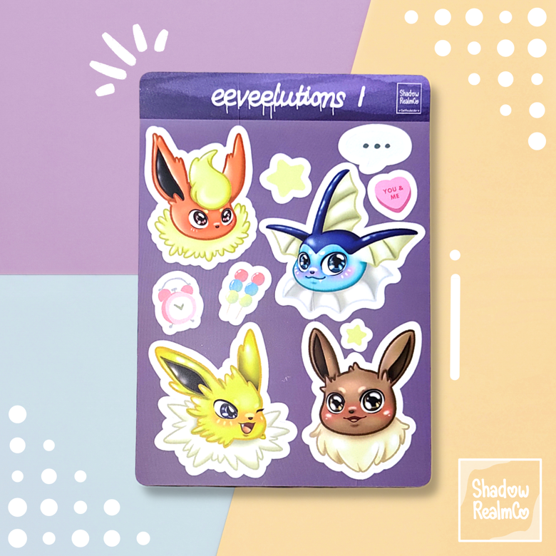 Pokémon Eeveelution Sticker Sheet 