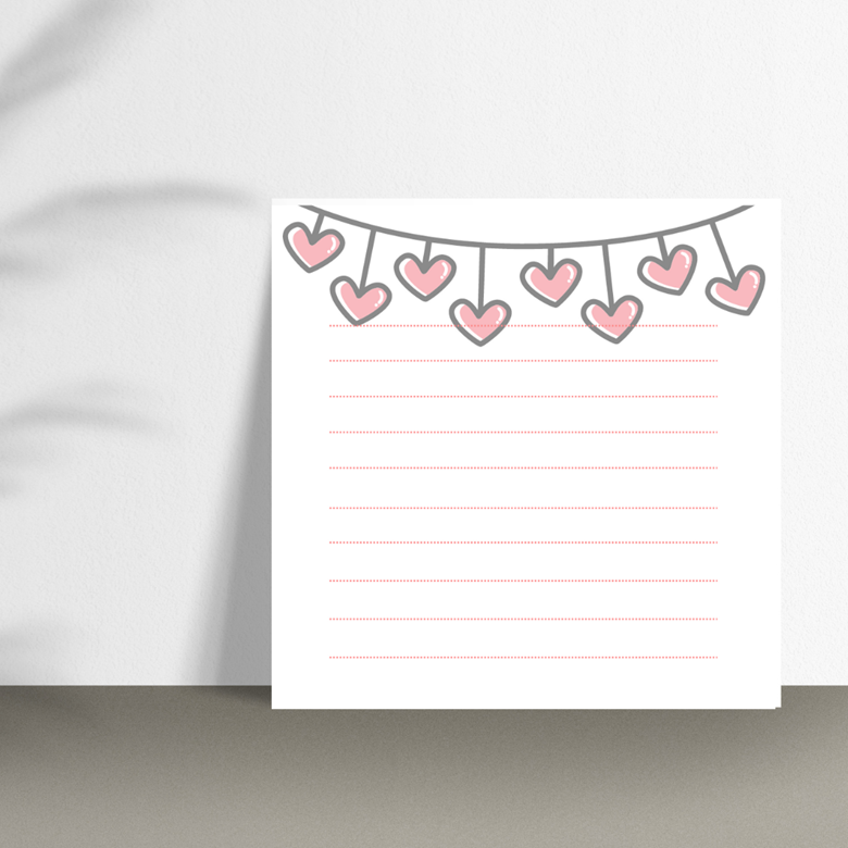 Free Memo Pad Template Hearts Edition Juana Create With Mes Ko