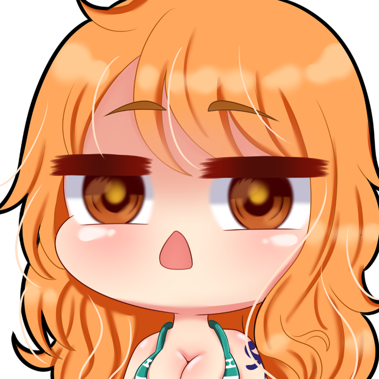 Nami Emote , yeah , im gonna make this a series of all OP characters , also  anyone knows how to be able to use this as emotes in reddit? : r/OnePiece