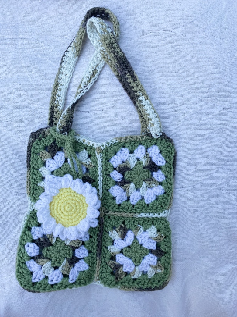 Crochet Flower Bag Charm 