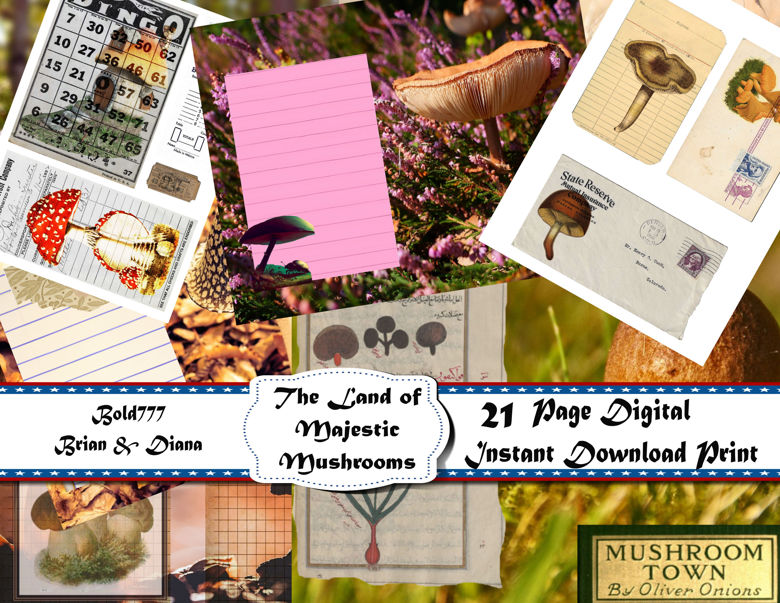 FREEBIE The Land Of Majestic Mushrooms Digital 21 Page Journal DIGITAL ...