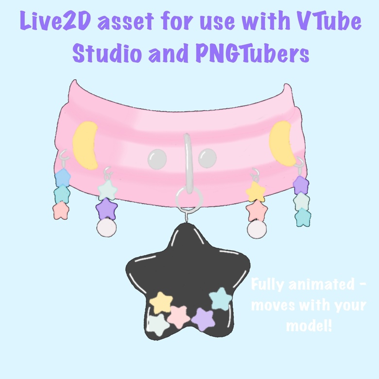 Star Collar Choker Vtuber Asset Fully Rigged In Live2d Hitsujino