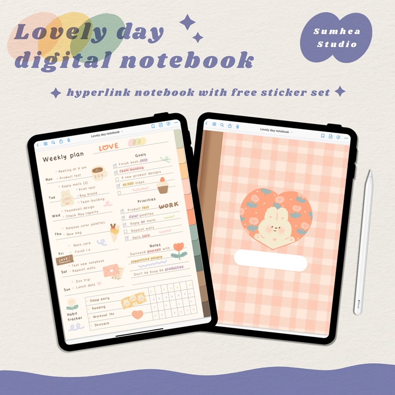 Lovely day Digital notebook - Hyperlinked notebook - Sumhea Studio 's ...