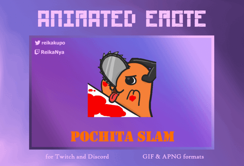 Pochita Slam Animated Emote - Reika にゃ～!'s Ko-fi Shop - Ko-fi ️ Where