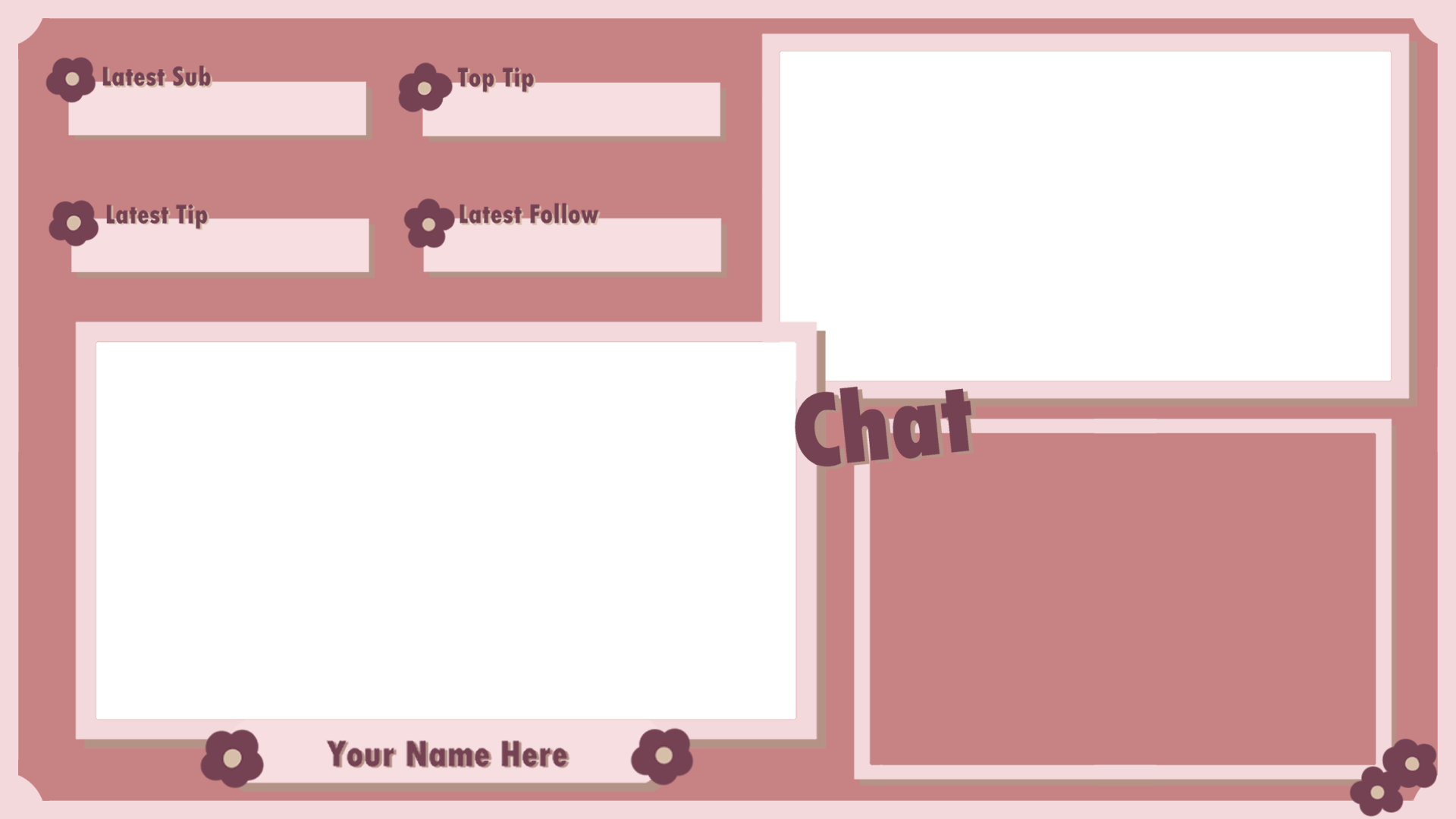 Rose Pink Modular Twitch Overlay - WanderingSoul's Ko-fi Shop - Ko