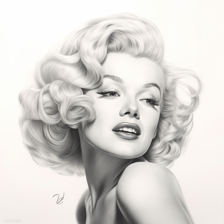 Marilyn Monroe Minimalism Pencil Drawing Print | Marilyn Monroe Poster ...