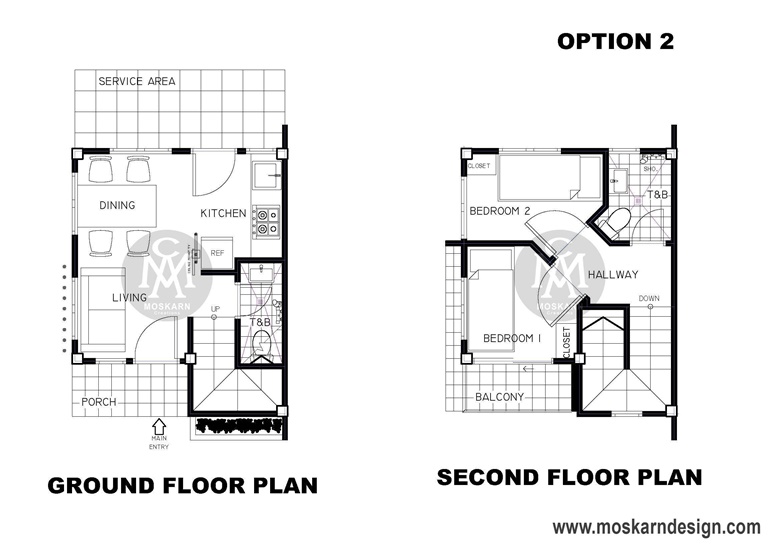 2 Storey House Design 4x5m 13x16ft 2SHD 001 floor Plan Pdf Autocad Archicad Sketchup