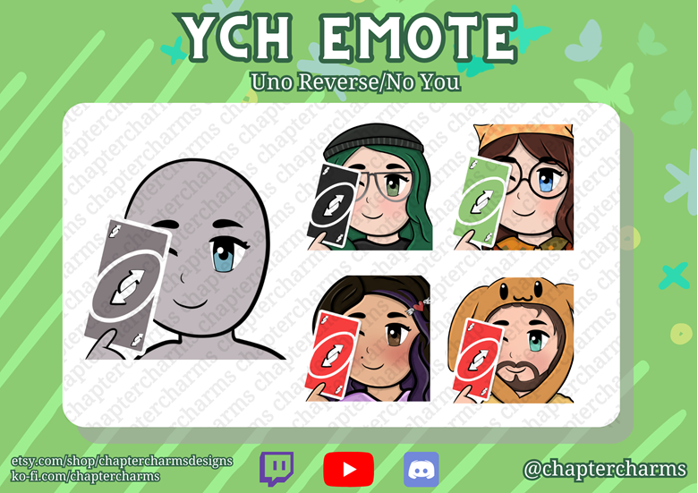 Twitch Emotes // No U Reverse Uno Card Emote for Streamers