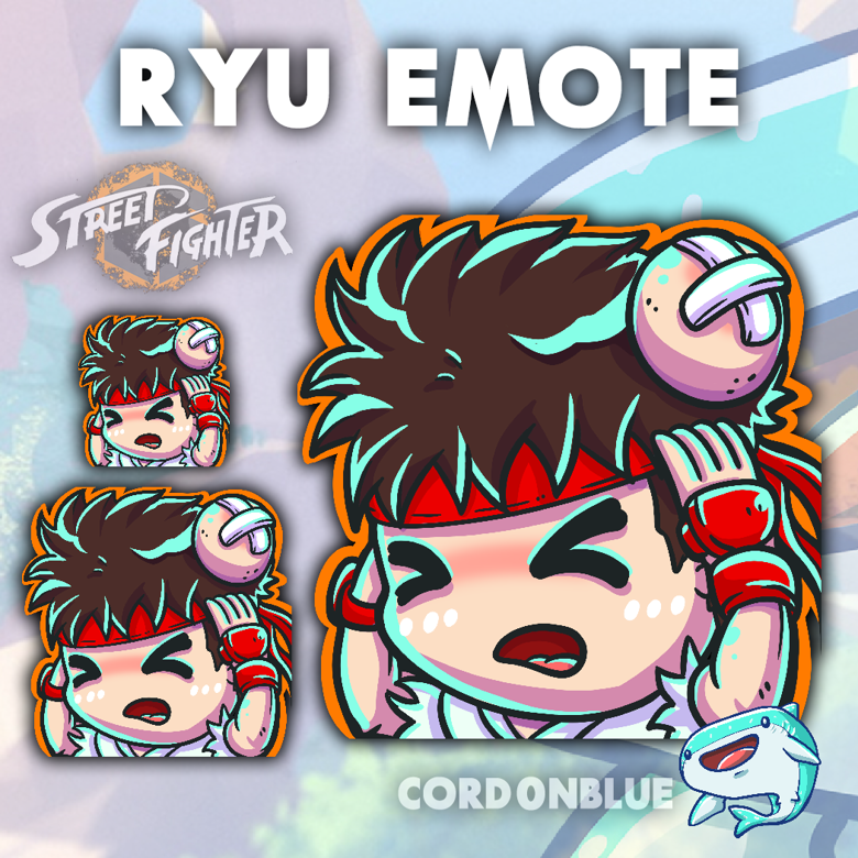 12 Ryu from Street Fighter Emotes for Twitch Streamers, Discord,  -  Cute - Anime - Chibi - Emote Bundle - Emote Pack