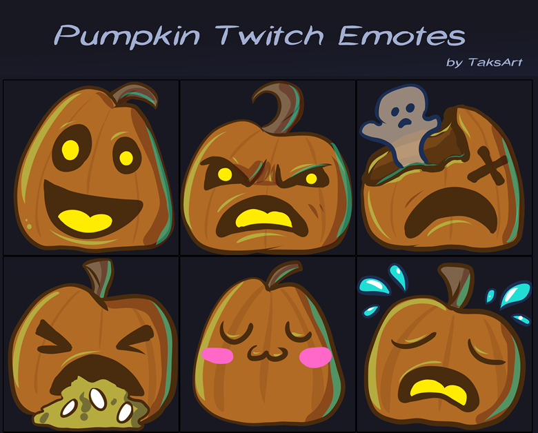 Pumpkin Twitch Emotes - TaksArtCreates's Ko-fi Shop - Ko-fi ️ Where ...