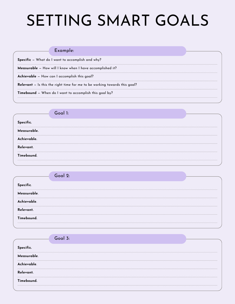 Smart Goals Worksheet - Thressa's Ko-fi Shop - Ko-fi ️ Where creators ...