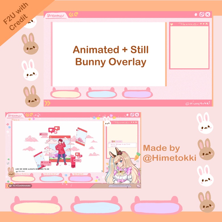 Animated Bunny Overlay F2u - Himetokki Aiyu (爱玉)'s Ko-fi Shop - Ko-fi ️ 