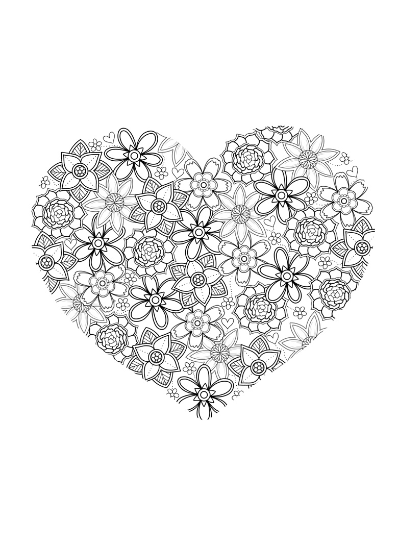 Love Blooms Colouring Page - Colour with Claire's Ko-fi Shop - Ko-fi ️ ...