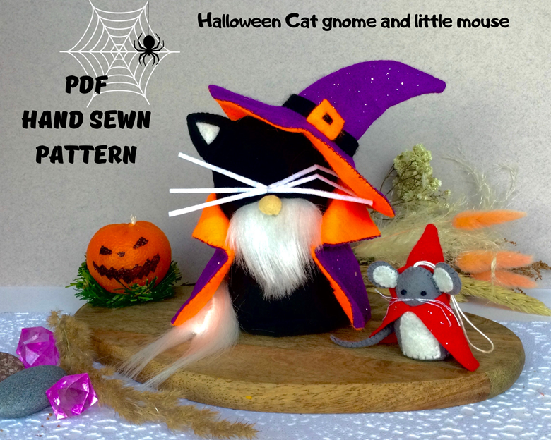 Cat gnome and mouse in hats patterns pdf ekaterina s ko fi shop ko