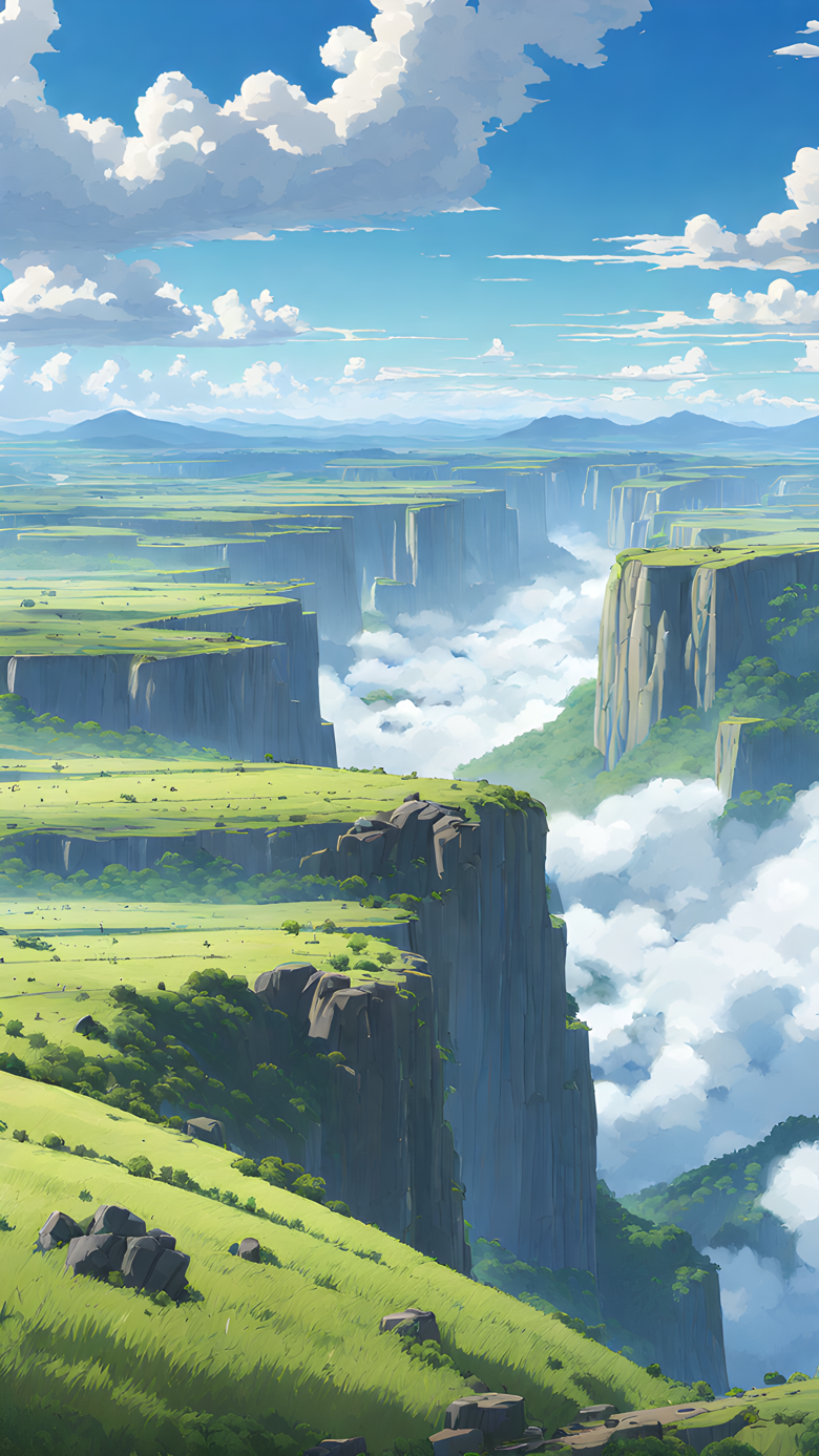 Anime background _ summer mountain riverside _004 - Stock Illustration  [104258532] - PIXTA