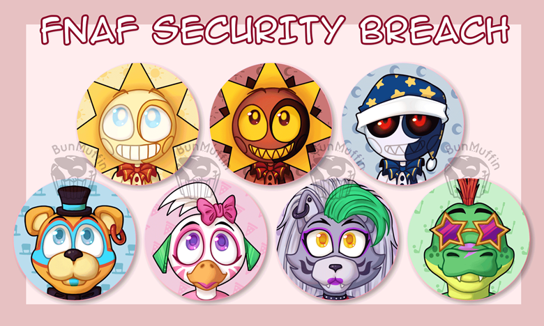 Combo 4 Canecas FNAF Security Breach⎮ Black - PMF Store