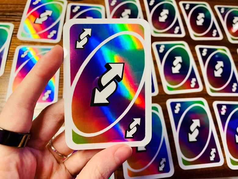 Rainbow Uno Reverse | Greeting Card