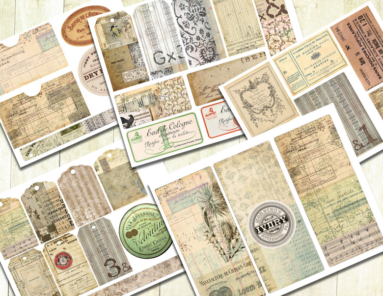 Patchwork Junk Journal Kit Add - Ons, Digital. - SnapDragon
