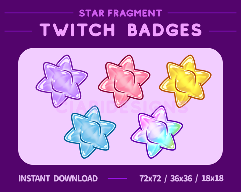 Minimal Twitch Bit Badges - 10 Pack Twitch Bit Badges