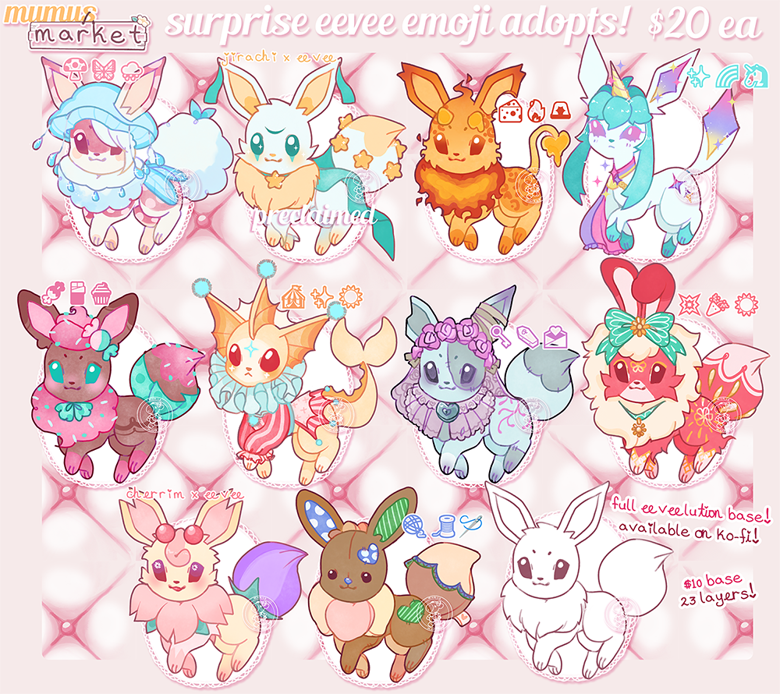 Eeveelutions Base Pack - Dracononite's Ko-fi Shop