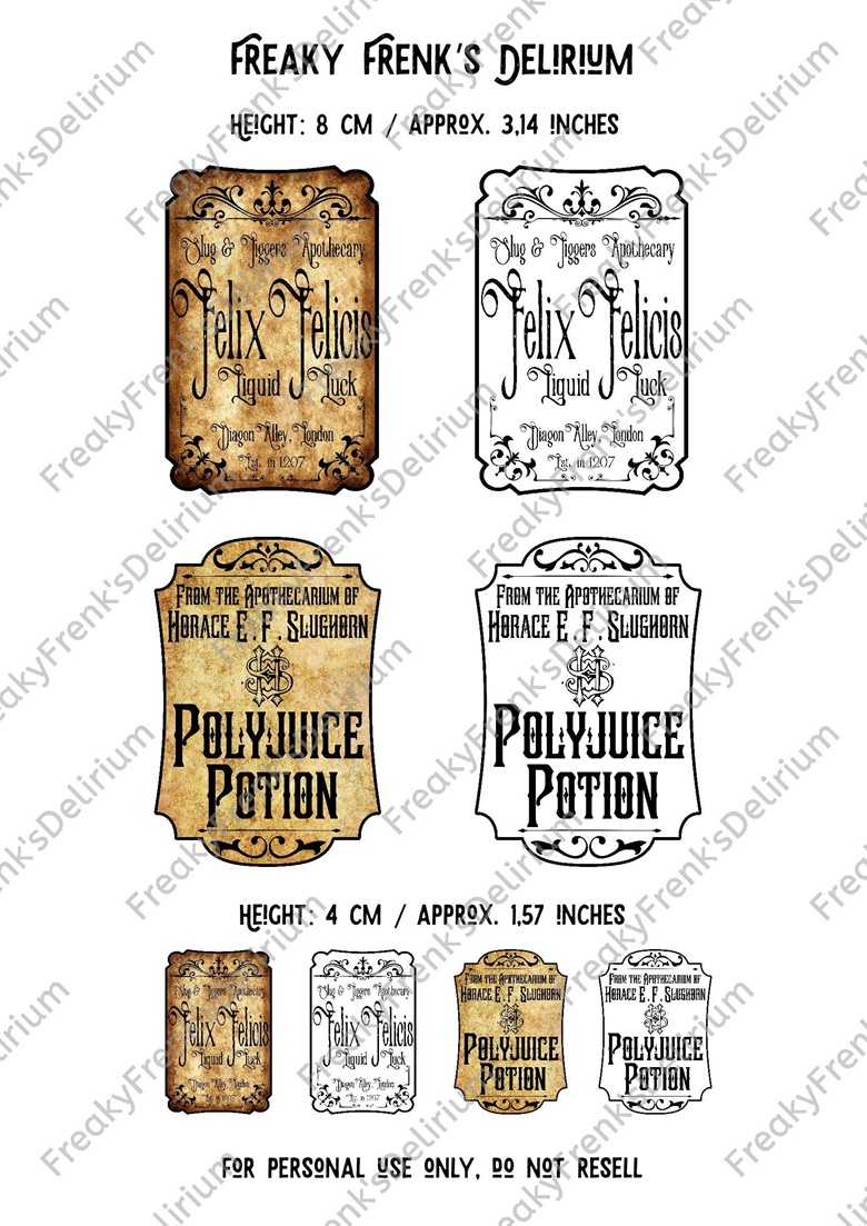 polyjuice potion label