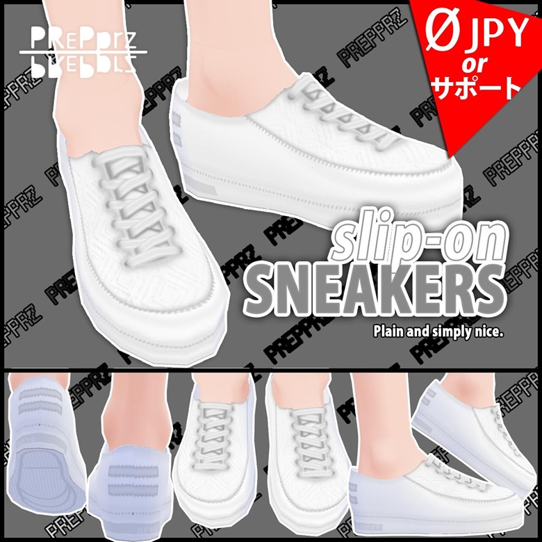 【VRoid】Slip-on Sneakers - PRePprz's Ko-fi Shop - Ko-fi ️ Where creators ...