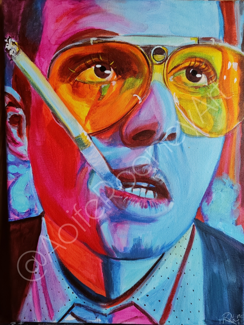 [FEAR AND LOATHING IN LAS VEGAS] Original 30x40cm Stretched Canvas ...