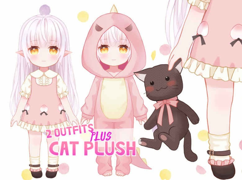 WW's Clothing Pack for Waitress Chibi Base by WeeverWolf -- Fur