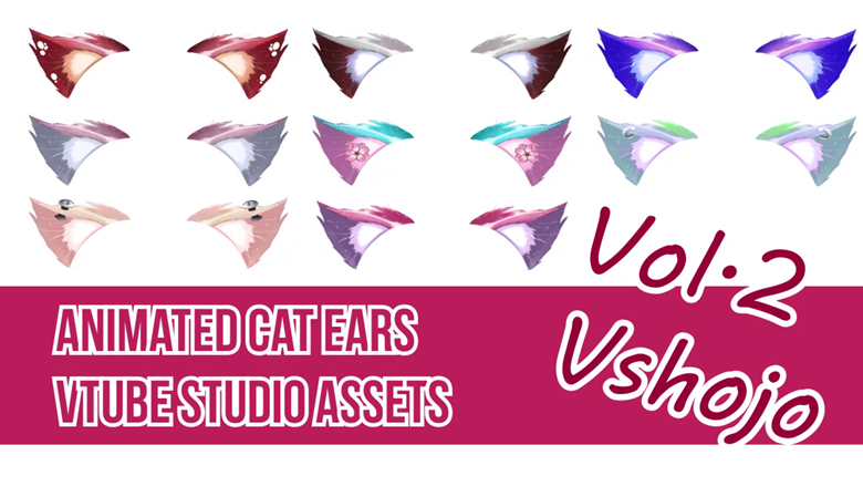 Animated Cat Ears Vtuber Asset Vol 2 Vshojo Color Set Kuronogomis Ko Fi Shop Ko Fi ️