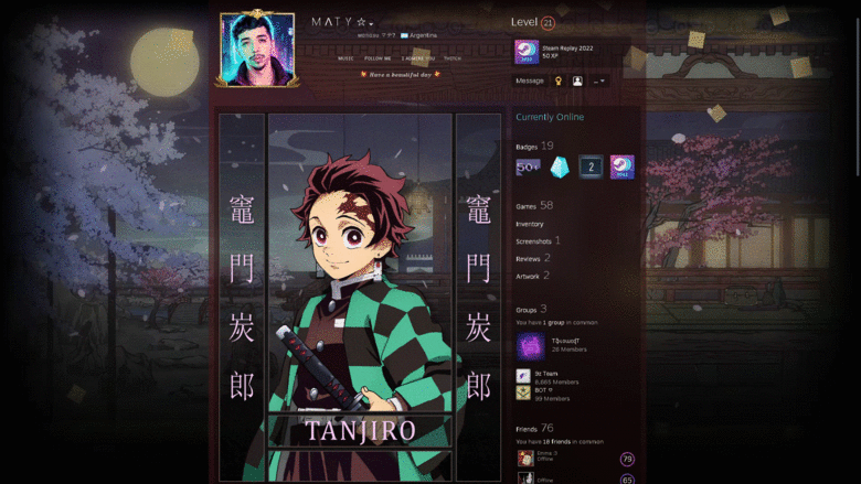 Tanjiro - Steam Artwork Design [Animated]