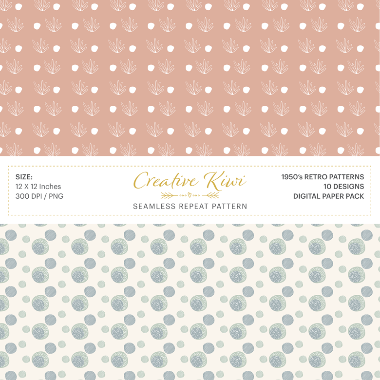 10 Boho Seamless Digital Papers, Boho Scrapbook Paper, Boho