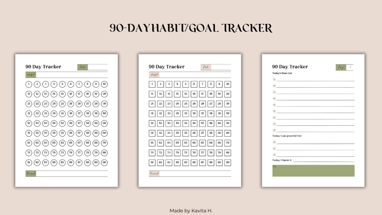 90-Day Tracker - Kavita H.'s Ko-fi Shop - Ko-fi ️ Where creators get ...