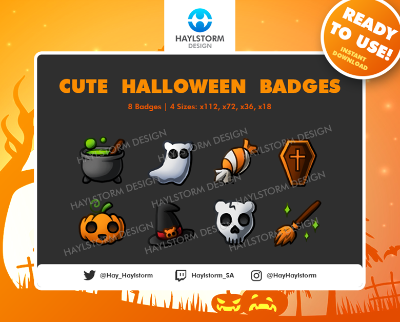 Halloween Twitch Badges Twitch Sub Badges Twitch 