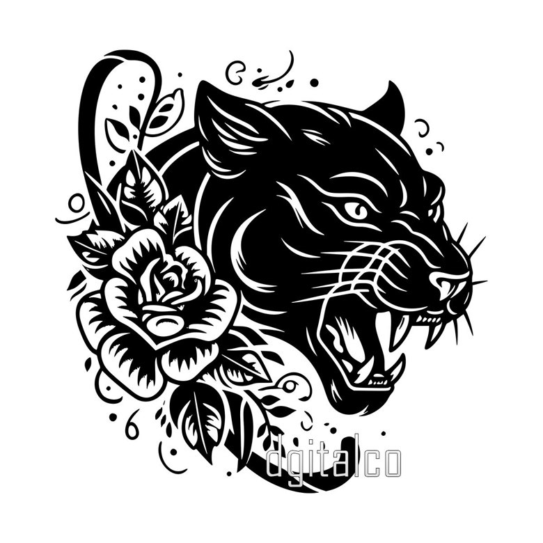 Amazon.com: iPhone 12 mini Traditional Panther Tattoo art Graphic, Old  School tattoo Case : Cell Phones & Accessories