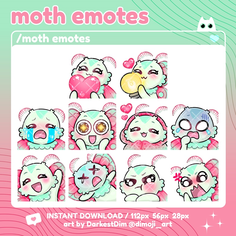 P2U Moth Emotes - DarkestDim // Emote Artist's Ko-fi Shop - Ko-fi ️ ...