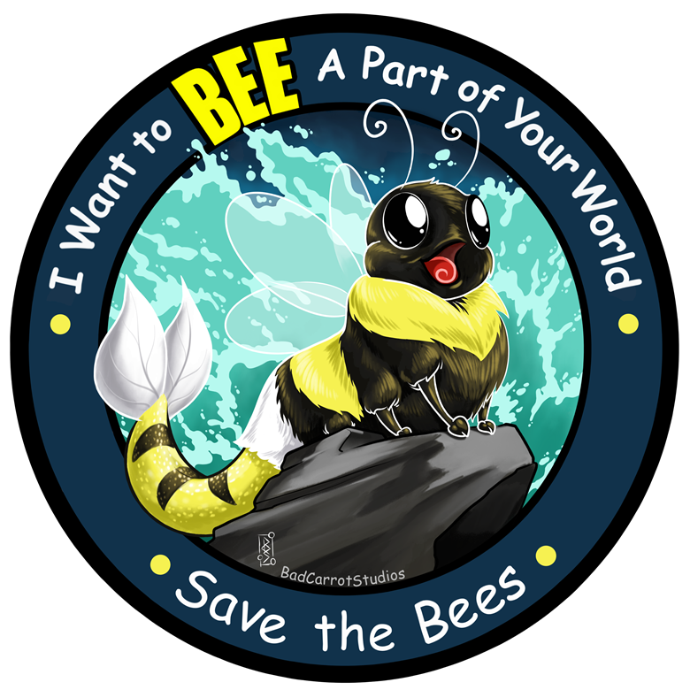 Bees are Fish! Save the Bees Vinyl Sticker - Bad Carrot Studios's