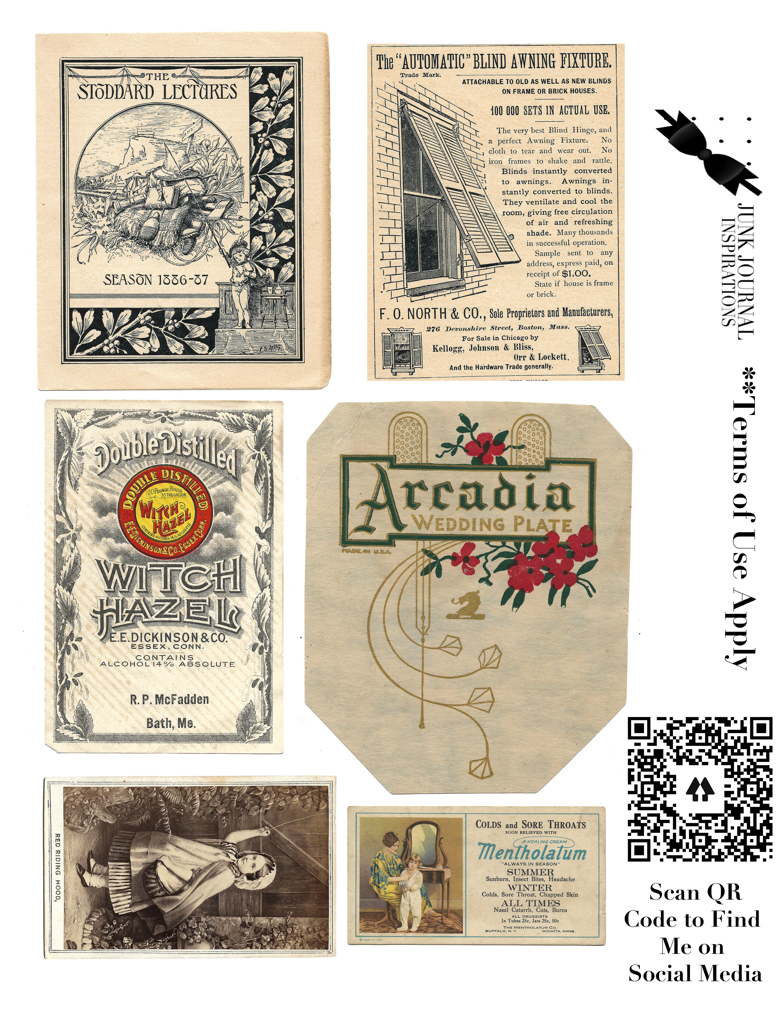 2 Pages Of Random Digital Antique Vintage Ephemera Printables