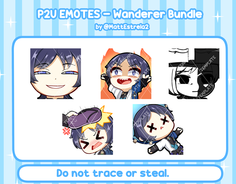 P2u Wanderer Scaramouche Emote Bundle Genshin Impact Matt