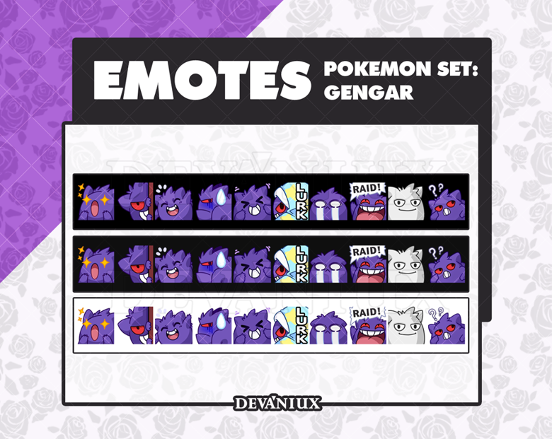 Twitch Emotes - POKEMON : Gengar (SET 01) - Devaniux's Ko-fi Shop - Ko ...