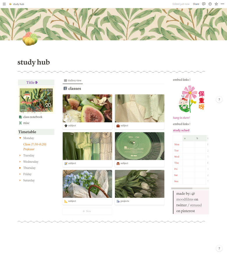 study hub: notion template - sarah's Ko-fi Shop - Ko-fi ️ Where ...