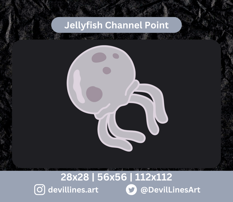 SILVER Jellyfish Channel point, Spongebob Channel point, Instant Download