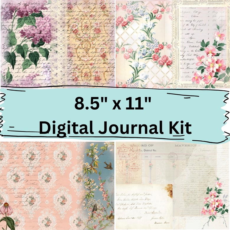 10 Vintage Floral Scrapbooking and Junk Journal Papers