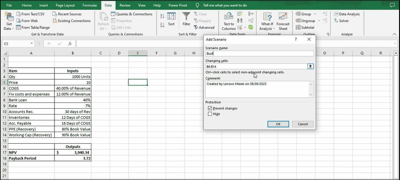 Proyeccion Financiera con Escenarios en EXCEL - TuProfeYoutube's Ko-fi ...