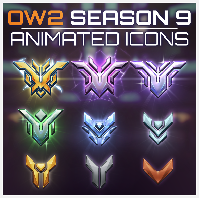 OVERWATCH 2 | ANIMATED Season 9 Rank Icons - Twitch/YouTube | OBS ...