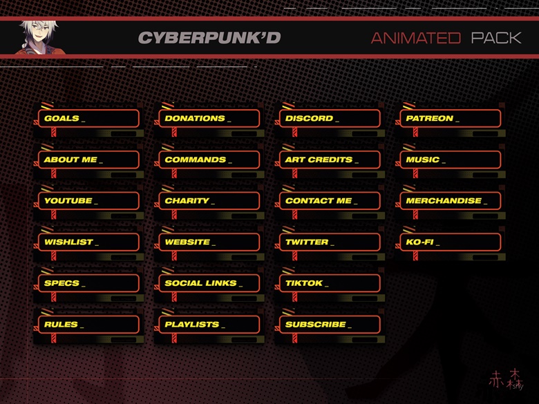 Cyberpunk Streamer Panels for Twitch Discord or (Instant Download