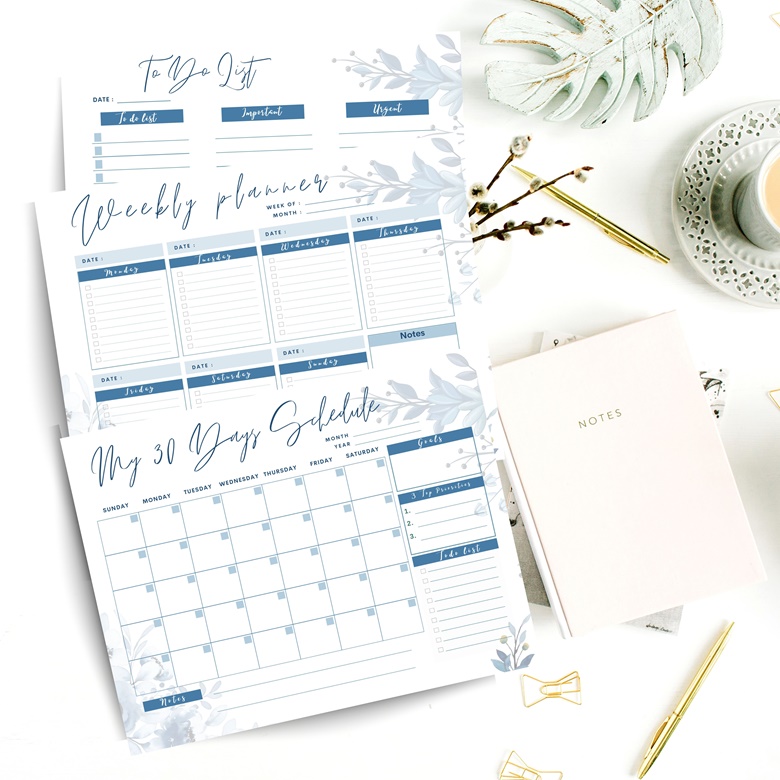 DAILY, WEEKLY AND MONTHLY PLANNER, BUNDLE PDF, AGENDA