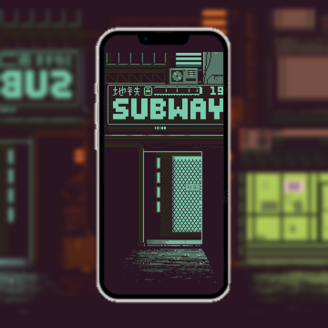 Pixel Art Cyberpunk Phone Wallpaper - Killer Rabbit Media's Ko-fi