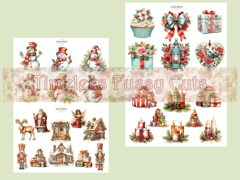 Timeless Christmas Collection - Fussy Cut Kit - Rach And Bella Crafts's ...