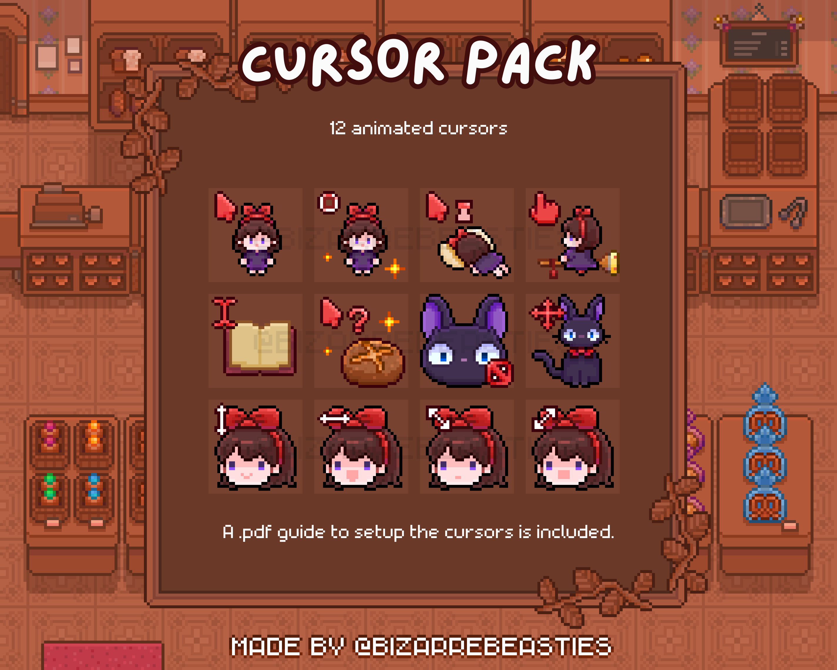 Kawaii Animated Cursors Pack - Kiki the Witch Theme - Bizarre Beasties ...